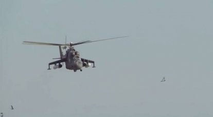 Footage is shown of how the Mi-35M tried to scare Kurdish “activists” in northern Syria