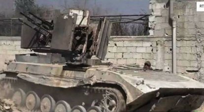 В Сирии замечен танковый тягач с 4-ствольным пулеметом