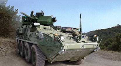 The US Armed Forces received for testing the first Stryker armored vehicle with an 30-mm cannon.
