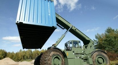 Container lifts for rough terrain
