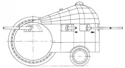 Batteria mobile "Improved Turtle". Progetto SAU S.P. Navrotskiy