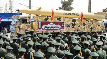 Iranian Khyber Shekan medium-range ballistic missiles. Show of force
