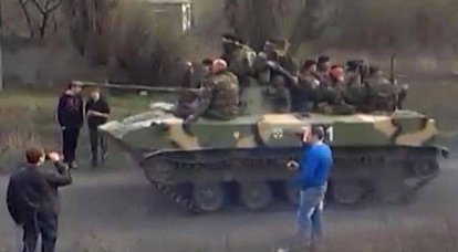 Donetsk 및 Lugansk에게 무거운 기계의 기둥 이동
