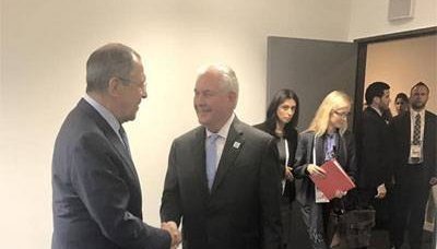 Sergey Lavrov realiza primeiro encontro com o secretário de Estado dos EUA, Rex Tillerson