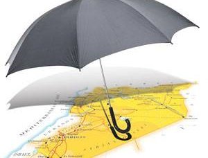 Regenschirm über Syrien
