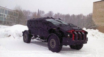 Draft armored car "Falcatus": secrecy, intrigue and unusual design