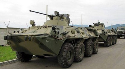 새로운 BTR-82AM이 Abkhazia의 군사 기지에 도착했습니다.