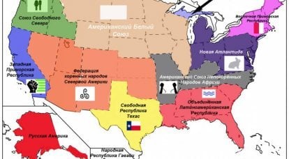 न्याय का एक काल्पनिक नक्शा नेटवर्क पर दिखाई दिया: "पूर्व संयुक्त राज्य अमेरिका" के बाद के अमेरिकीवाद के युग में