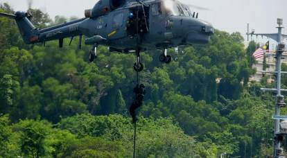 Pervanelere takıldım: Malezya'daki geçit töreni provası sırasında iki helikopter arasındaki çarpışmanın görüntüleri gösteriliyor