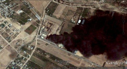 卫星图像Google Earth 2015上的战争痕迹