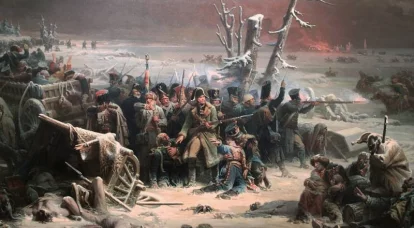 The heavy defeat of Napoleon's army near Krasnoe
