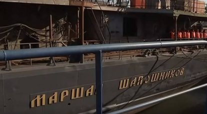 Undergoing modernization and repair, "Marshal Shaposhnikov" removed from the dry dock