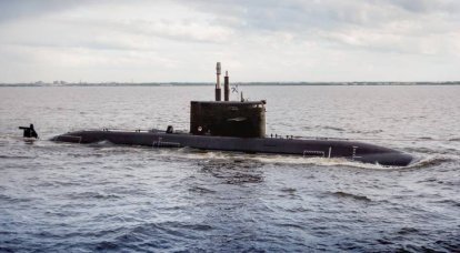 Diesel-electric submarine "Kronstadt" of project 677 conducts a series of dives in the Baltic Sea as part of the tests