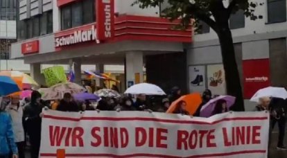 في ألمانيا ، في يوم الوحدة الألمانية ، أقيمت مسيرة احتجاجية تحت شعار "الحرارة والسلام والخبز".