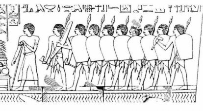 Wachleutnant der Armee des alten Ägypten. Teil von 1. Über Quellen
