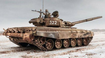 현대화 된 탱크 T-72이 사할린에서 최종 촬영을했습니다.