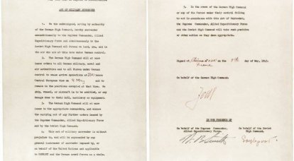 8 mayo 1945 se firmó el acto final de la rendición incondicional de Alemania, y 9 mayo se declaró el Día de la Victoria