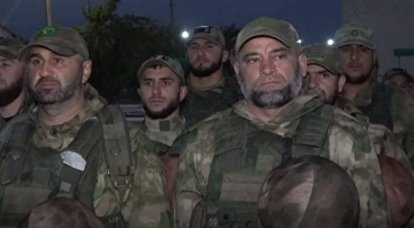 Des soldats du 96e régiment opérationnel des troupes de la garde russe sont partis de Tchétchénie vers la zone NVO
