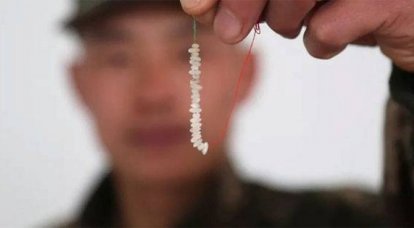 Çin'de keskin nişancılar yetiştirilirken, bir dize pirinci koymayı öğretirler.