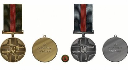 키예프 당국은 양식화된 만자로 "우크라이나를 수호하기 위해"라는 새로운 메달을 만들었습니다.