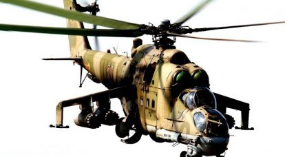 Attack helicopters VKS RF ironed positions of ISIL on the way to Deir ez-Zor