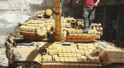 «Бульдозер-монстр» и свежий Т-72АВ замечены в боях под Дамаском