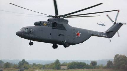 Самый большой в мире вертолет Ми-26 снес осветительную мачту в аэропорту Якутска