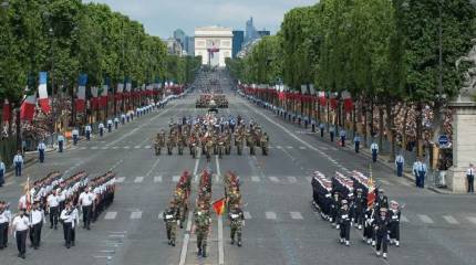 Две лошади внесли элемент хаоса в празднование Дня взятия Бастилии во Франции