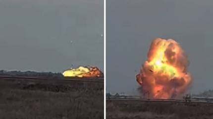 Момент поражения штурмовика Су-25 ВС ВСУ ракетой попал на видео