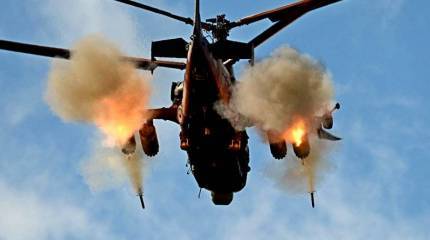 Ночной удар Ка-52 ракетами «Вихрь» по боевикам попал на видео