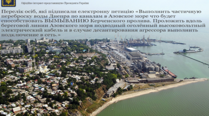Украинцы предлагают Порошенко затопить Таганрог, а также проложить в Азовском море «оголённый высоковольтный электрический кабель»