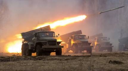 Появились кадры работы ствольной артиллерии и РСЗО по пехоте ВСУ на Купянском направлении