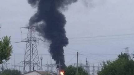В Джанкойском районе Крыма после взрыва загорелась электроподстанция