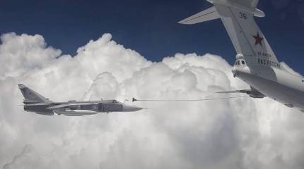 В Сети появилось видео дозаправки Су-30СМ и Су-24 над Крымом