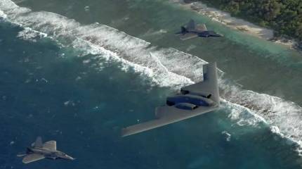 Считающийся малозаметным бомбардировщик ВВС США B-2 Spirit сфотографирован над сектором Газа