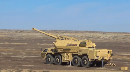 Боевые стрельбы азербайджанских САУ DANA сняли на видео