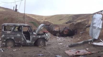 Минобороны Азербайджана опубликовало кадры с захваченными позициями противника и взятыми трофеями