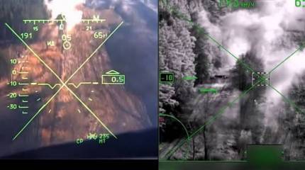 Минобороны показало кадры уничтожения колонны техники ВСУ парой вертолётов Ка-52