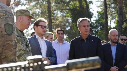 Госсекретарь США посетил позиции украинской пограничной службы в Киевской области