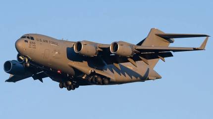 Во Внуково неожиданно сел транспортный самолёт C-17 Globemaster ВВС США