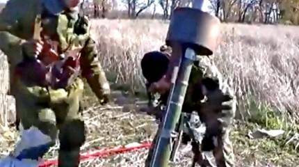 Испытание миномета с глушителем 82-мм производства ДНР