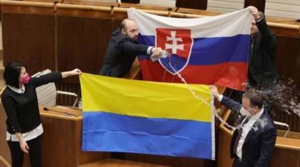 В парламенте Словакии протестовали против бесплатного размещения контингента США на авиабазах страны - «пострадал» флаг Украины