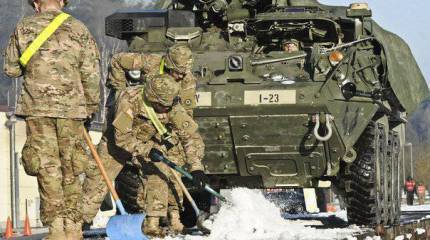 На территории Латвии дополнительно разместятся 17 американских бронетранспортеров Страйкер