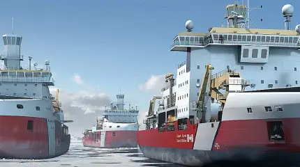 作为加拿大破冰船建造工程的一部分，首批钢板已运抵造船厂。