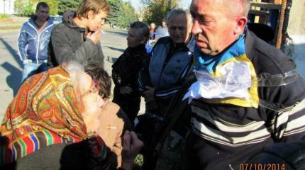 Позорный столб для карателя, участвовавшего в обстрелах родного города