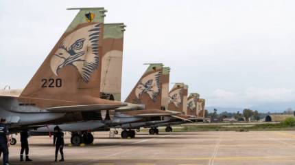 Самолёты ВВС Израиля подняты в воздух в связи с ракетным обстрелом израильской территории