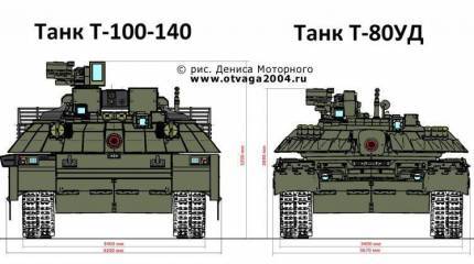 Основной боевой танк Т-100-140 с повышенными боевыми характеристиками и усиленной защитой экипажа