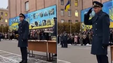 «Строй навеселе»: в сети обсуждаются кадры с церемонии выпуска в украинской военной академии