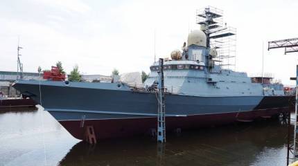 В Зеленодольске спустили на воду малый ракетный корабль «Туча» проекта 22800 «Каракурт»