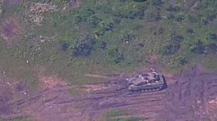В результате попадания ПТУР у немецкого танка Leopard ВСУ оторвало пушку